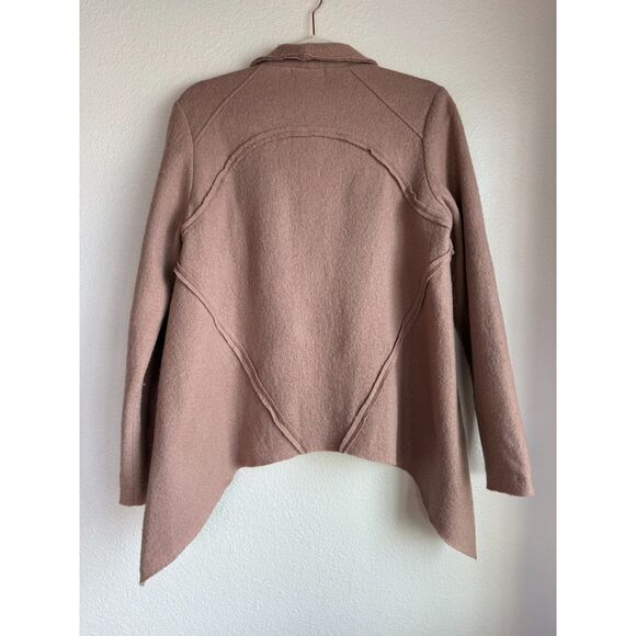 CAbi Rosewater Boiled Wool Valentina Open Front Blazer Jacket in Blush Pink M - Picture 5 of 9